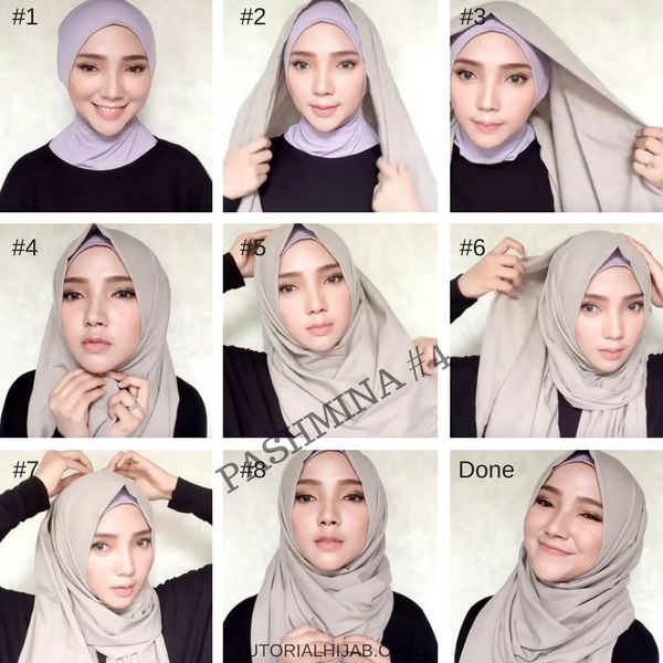 Detail Tutorial Gambar Hijab Pashmina Nomer 2