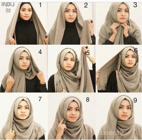 Detail Tutorial Gambar Hijab Pashmina Nomer 34