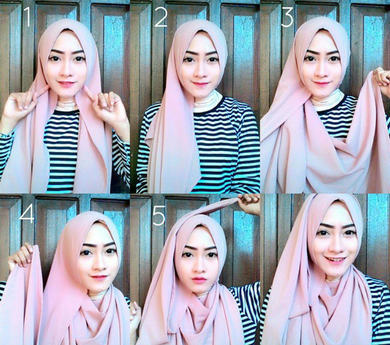 Detail Tutorial Gambar Hijab Pashmina Nomer 43