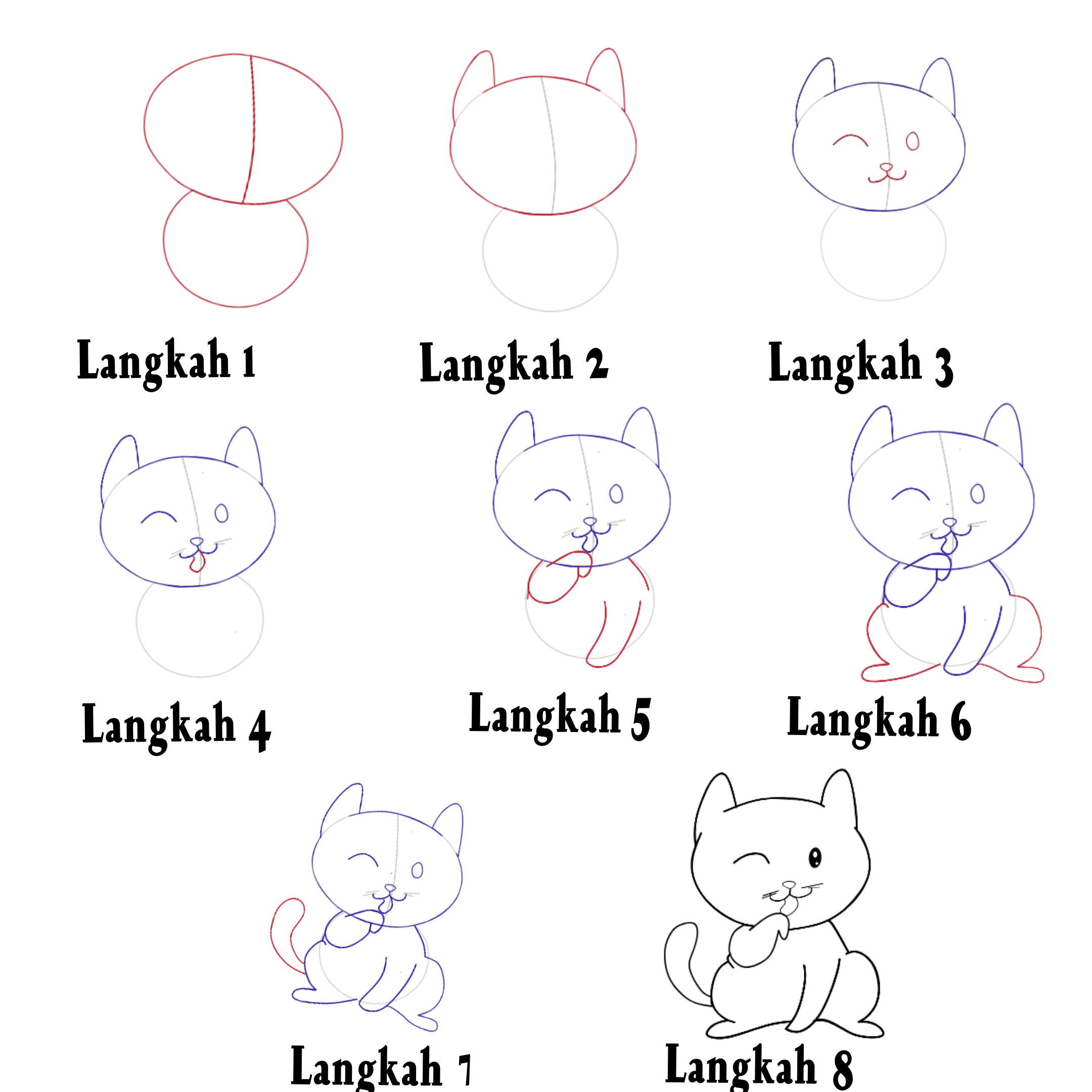 Detail Tutorial Gambar Kucing Nomer 30