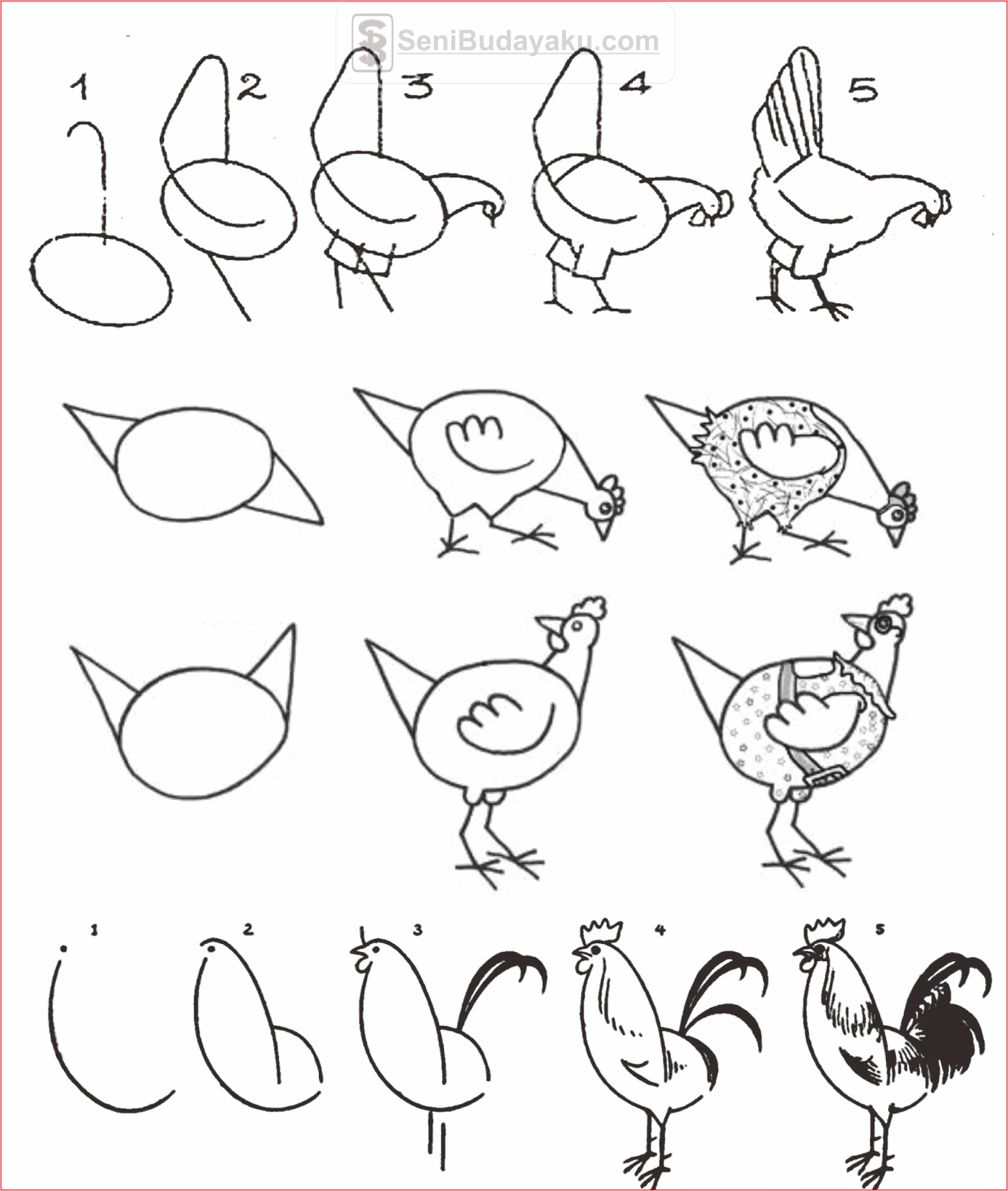 Detail Tutorial Menggambar Ayam Nomer 12