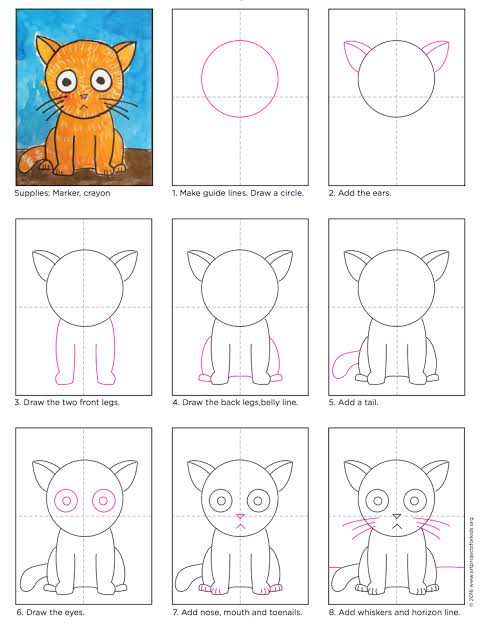 Detail Tutorial Menggambar Kucing Nomer 19