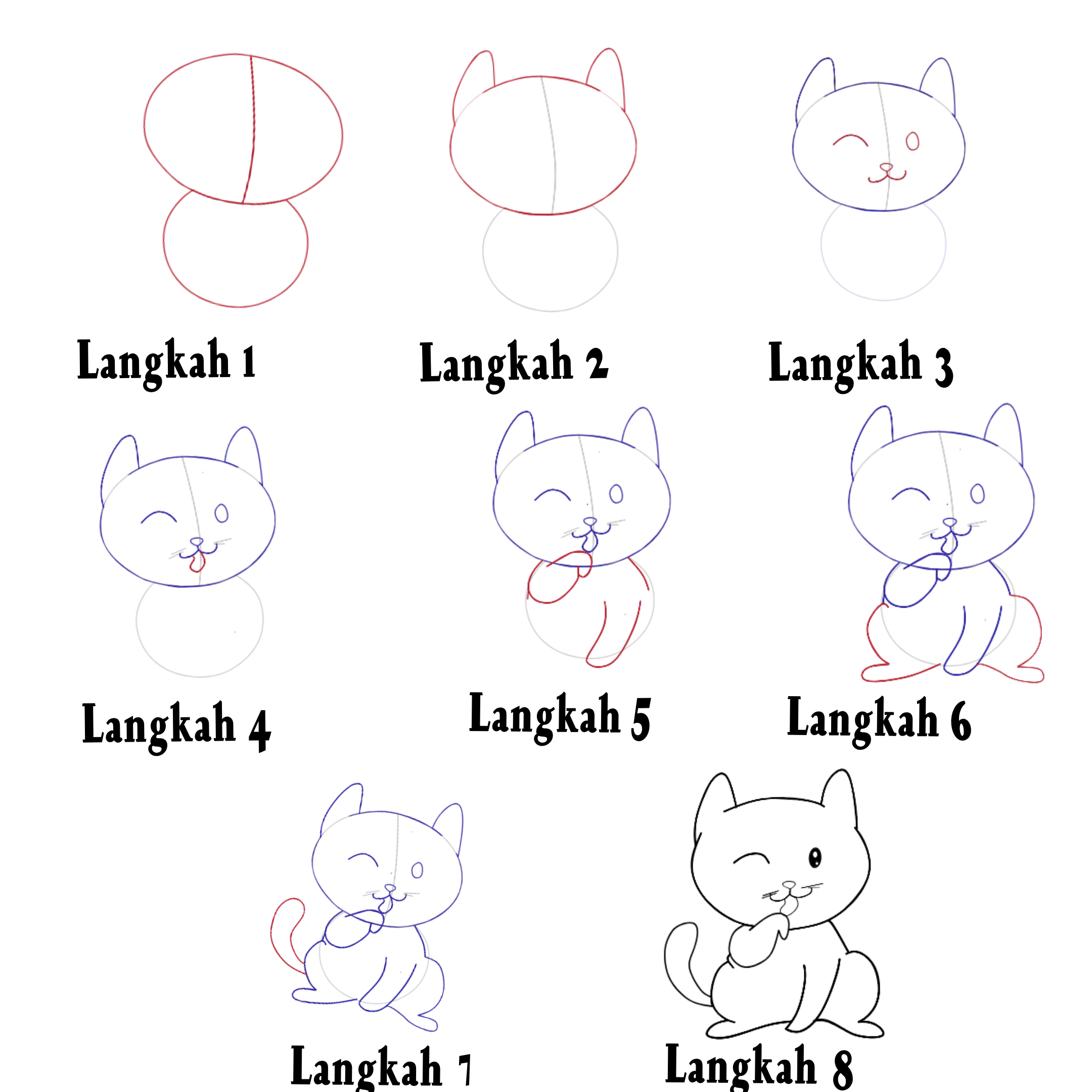 Detail Tutorial Menggambar Kucing Nomer 40