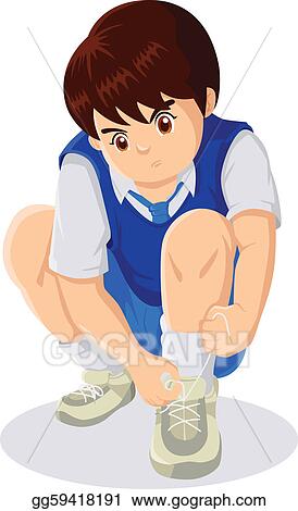 Detail Tying Shoes Clipart Nomer 21