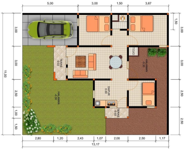 Detail Type 60 Rumah Nomer 23
