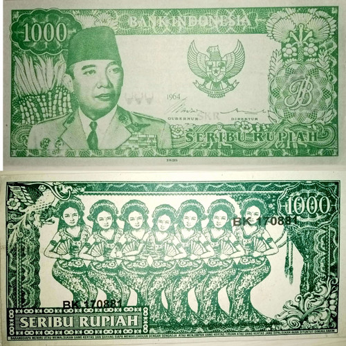 Detail Uang Seribu Rupiah Tahun 1964 Nomer 3