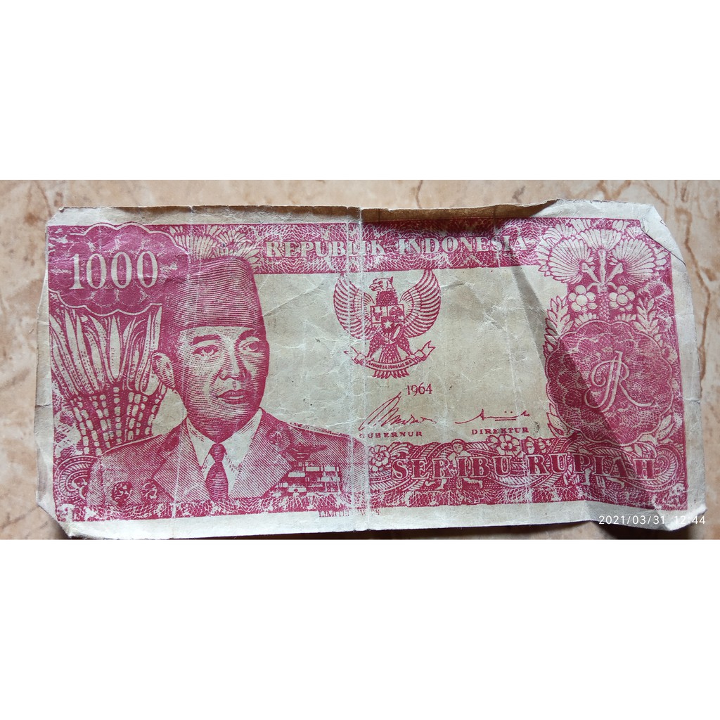 Detail Uang Seribu Rupiah Tahun 1964 Nomer 39