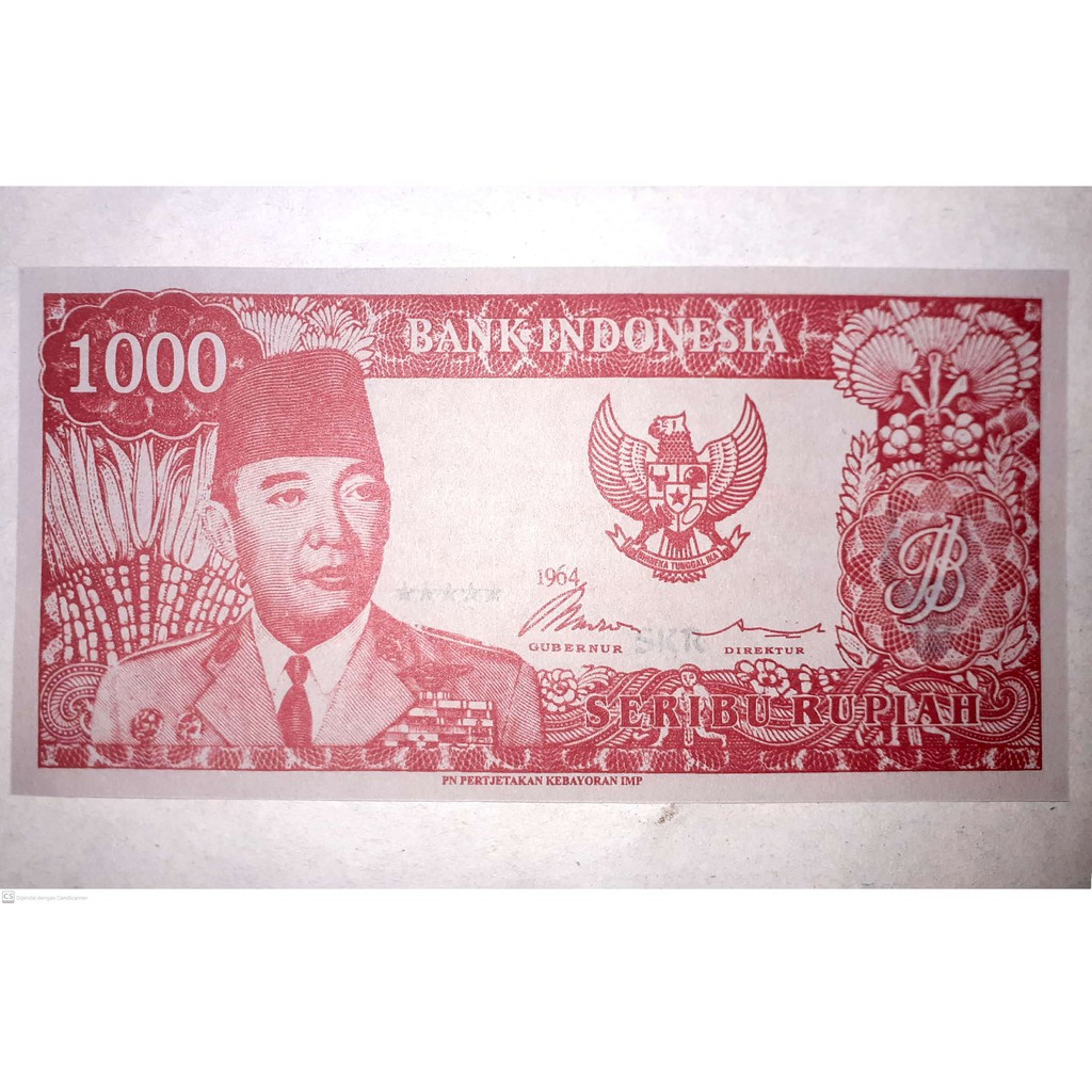 Detail Uang Seribu Rupiah Tahun 1964 Nomer 5