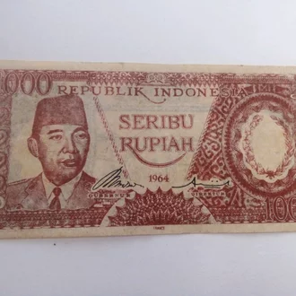 Detail Uang Seribu Rupiah Tahun 1964 Nomer 9