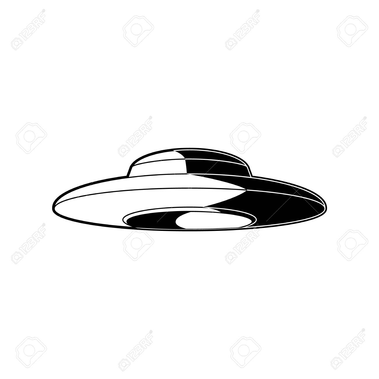 Detail Ufo Clipart Black And White Nomer 53