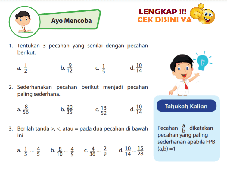 Detail Uh Gambar Pecahan Senilai Kelas 4 Nomer 8