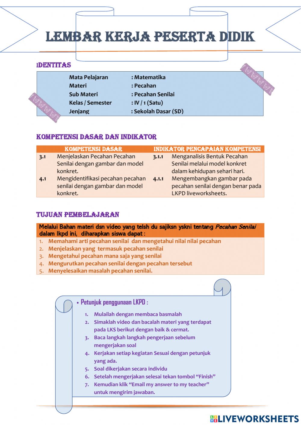 Detail Uh Gambar Pecahan Senilai Kelas 4 Nomer 19