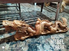 Detail Ukiran Naga Dari Kayu Nomer 14