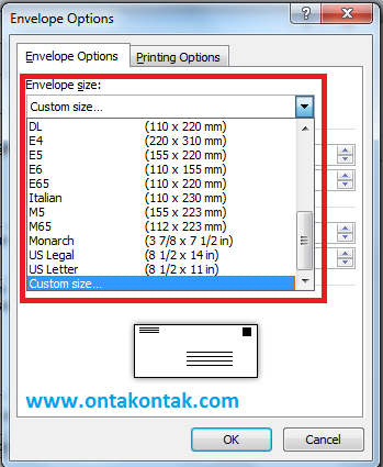 Detail Ukuran Amplop Panjang Nomer 30