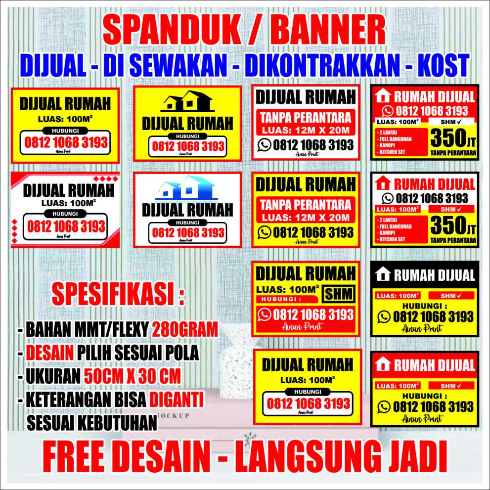 Detail Ukuran Banner Jual Tanah Nomer 28