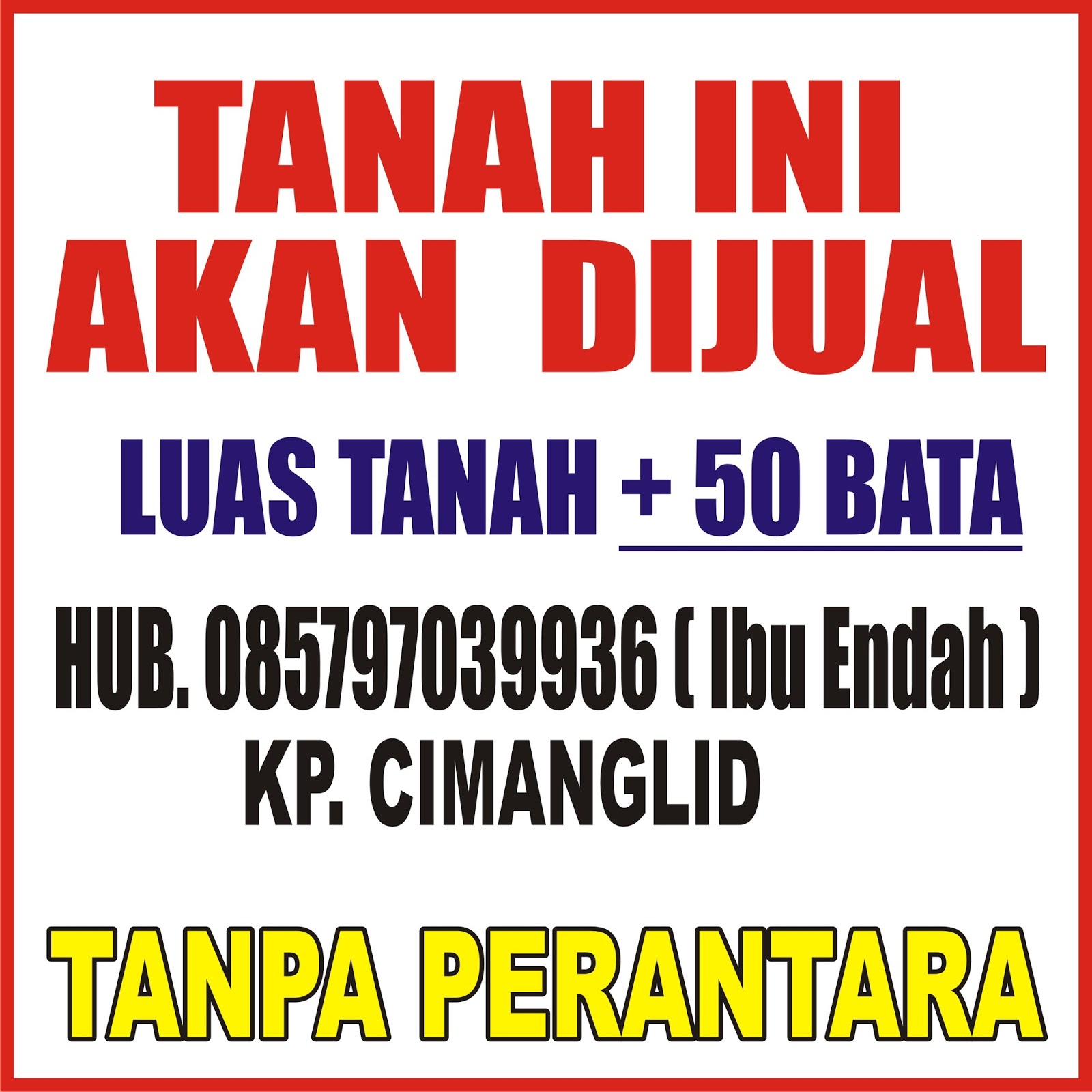 Detail Ukuran Banner Jual Tanah Nomer 35