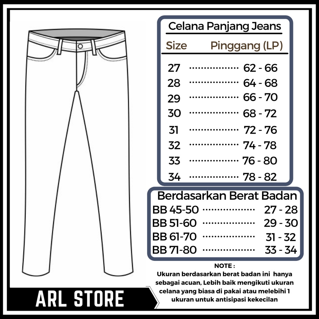 Detail Ukuran Celana 31 Nomer 37