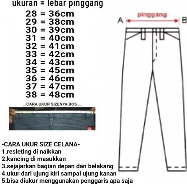 Detail Ukuran Celana 31 Nomer 48