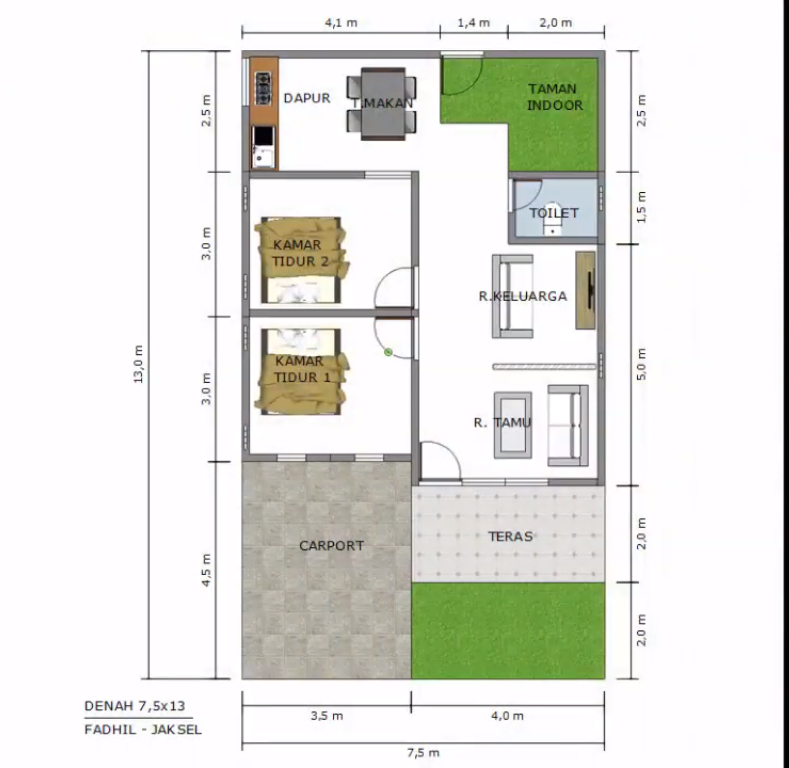 Detail Ukuran Denah Rumah Koleksi Nomer 23