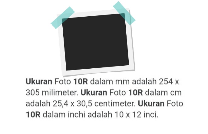 Detail Ukuran Foto 10r Dalam Cm Nomer 29