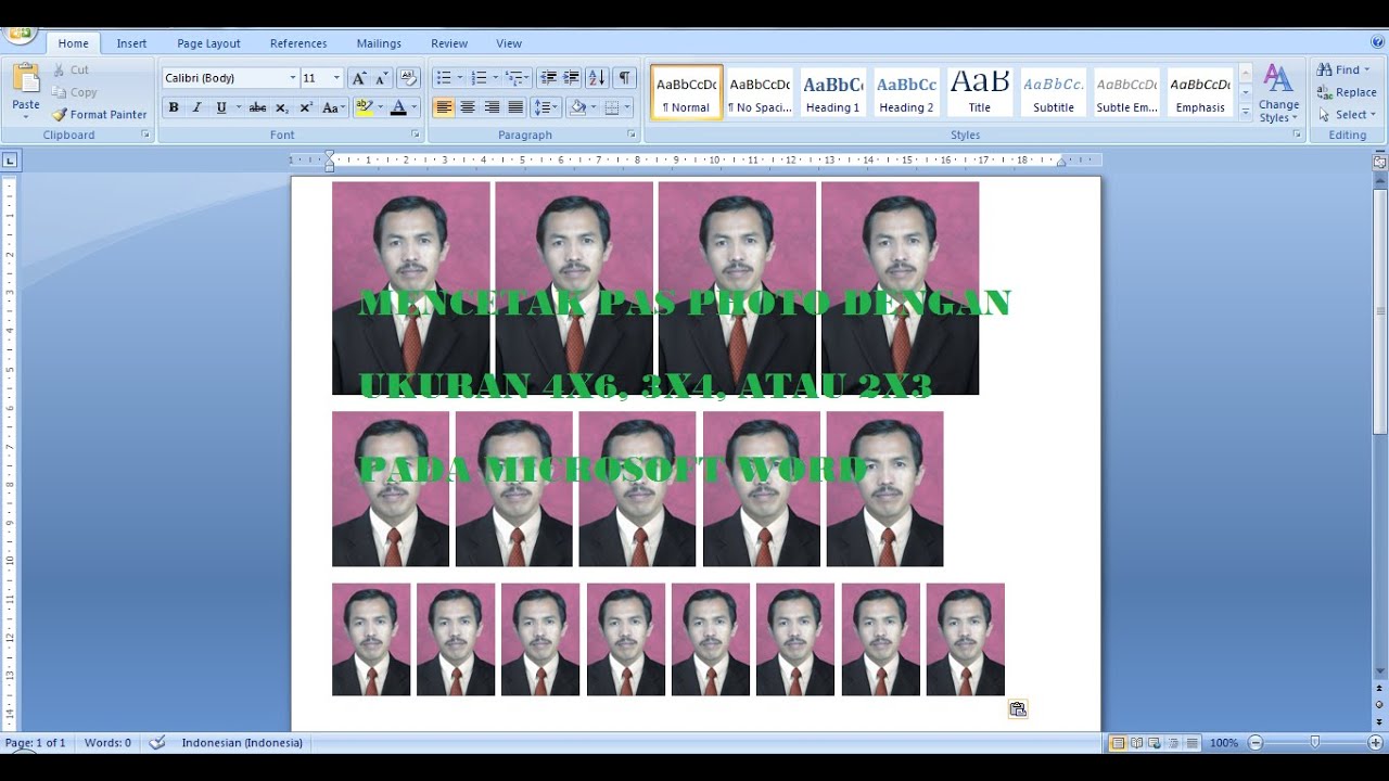 Detail Ukuran Foto 3x4 Di Word Nomer 30