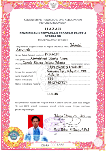 Detail Ukuran Foto Ijazah Sd Nomer 18