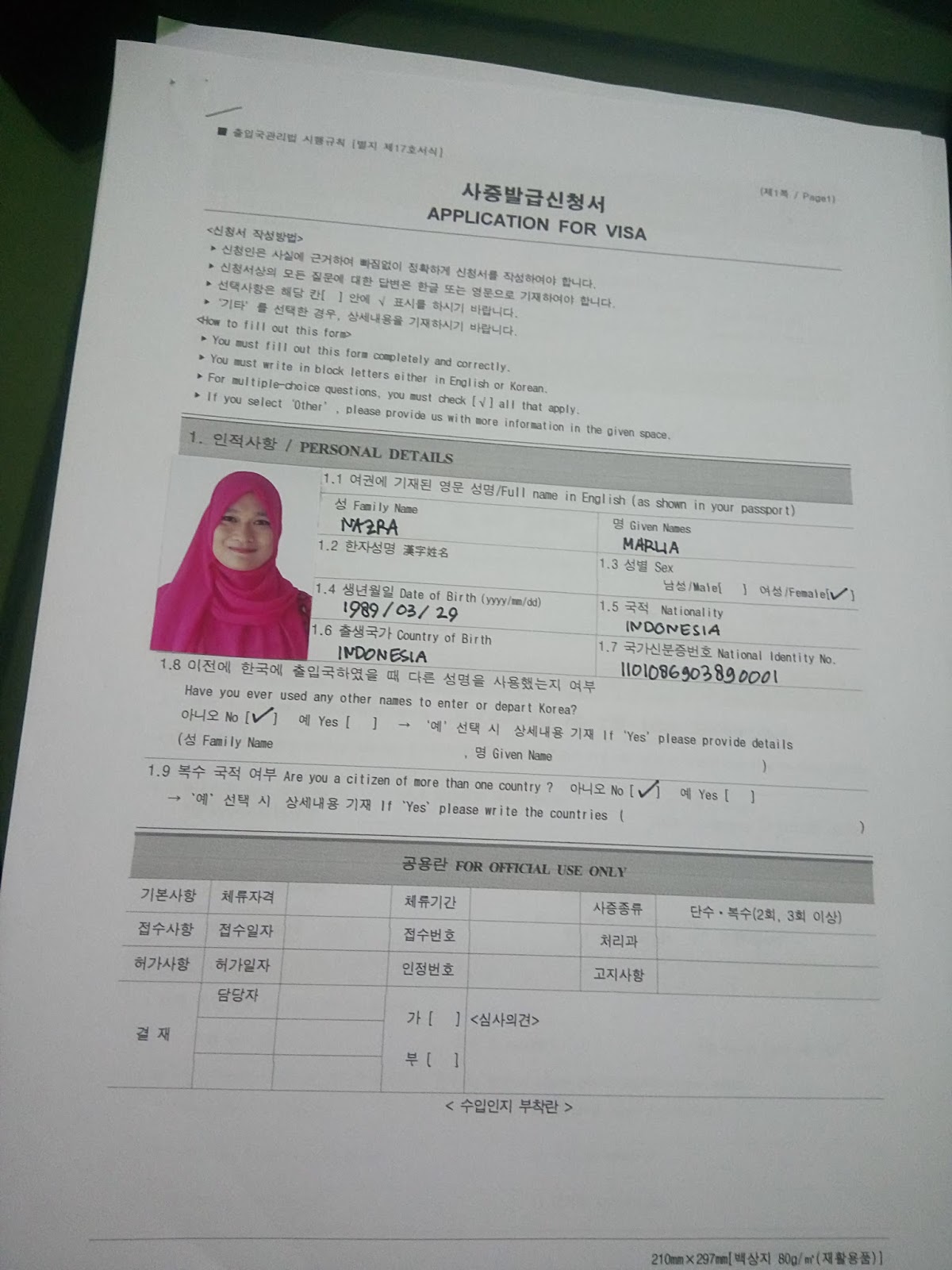 Detail Ukuran Foto Visa Korea Nomer 37