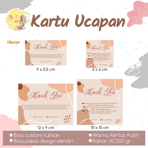 Detail Ukuran Kartu Ucapan Olshop Nomer 57