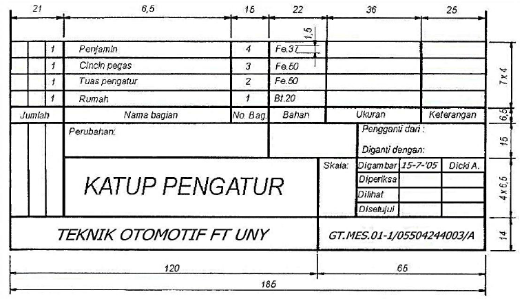 Detail Ukuran Kepala Gambar Pada Gambar Teknik Nomer 12