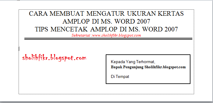 Detail Ukuran Kertas Amplop Nomer 26