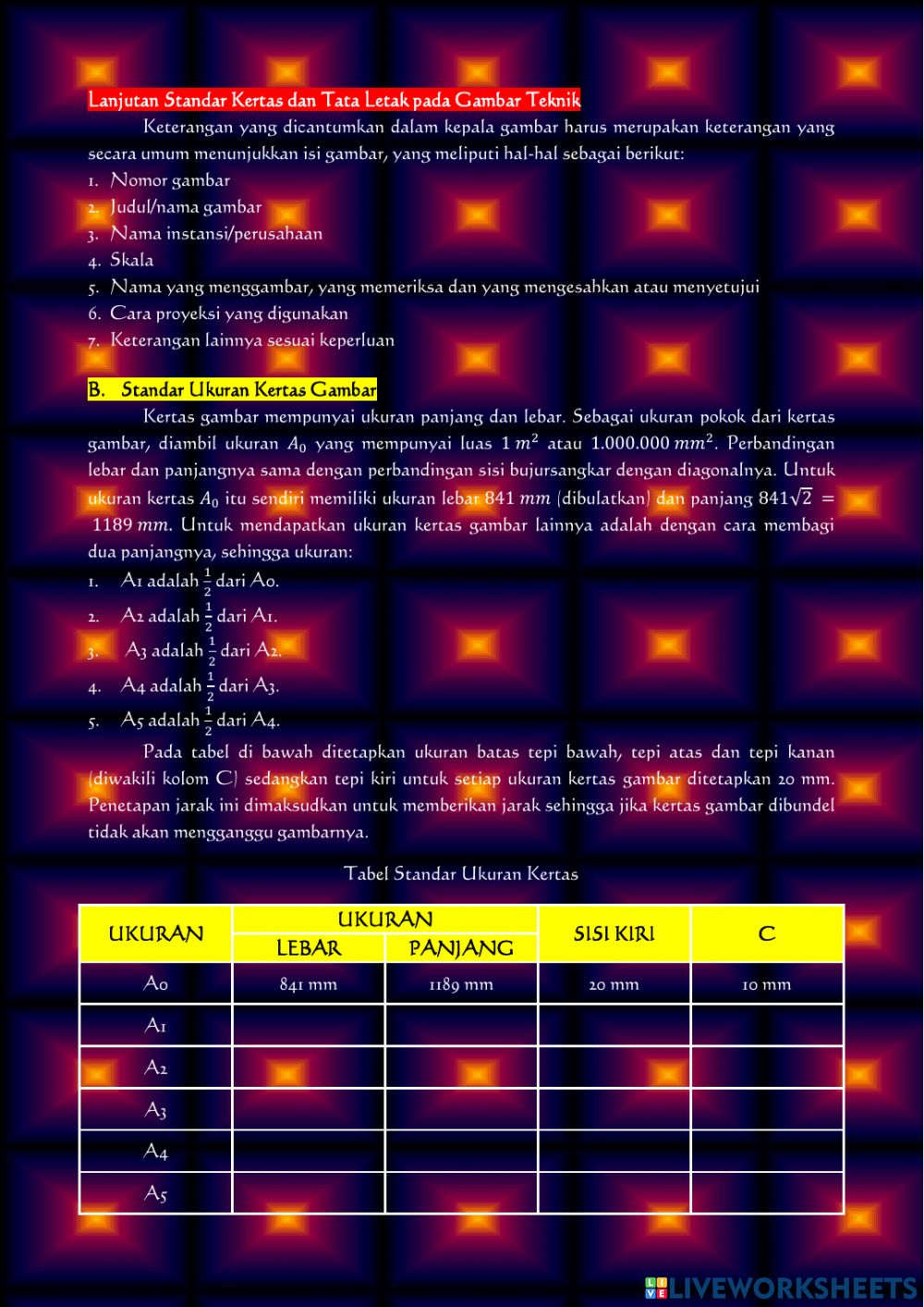 Detail Ukuran Kertas Gambar Teknik Nomer 21