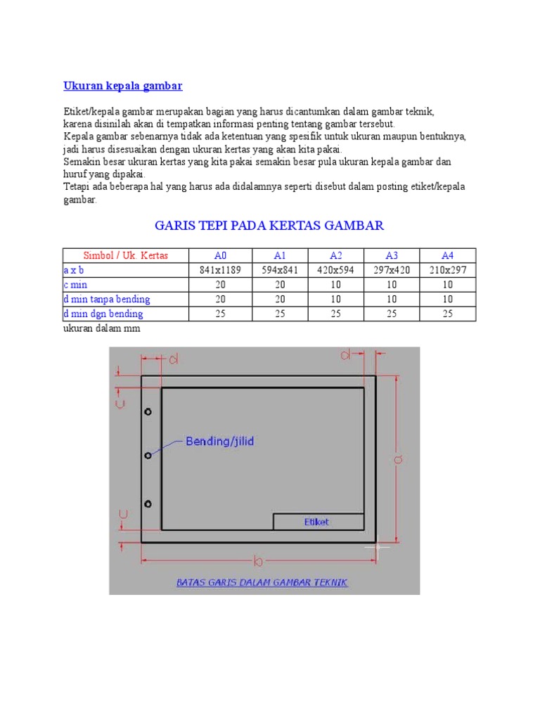 Detail Ukuran Kertas Gambar Teknik Nomer 50