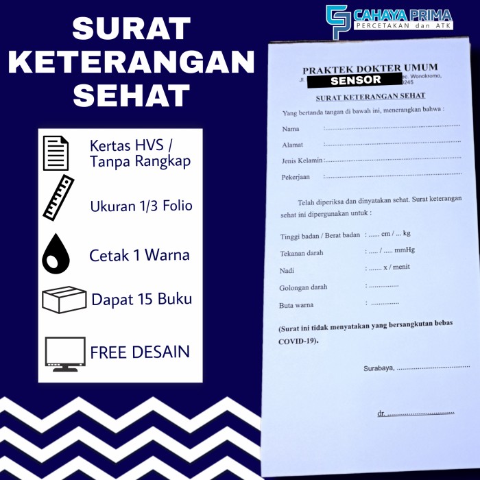 Detail Ukuran Kertas Surat Dokter Nomer 11