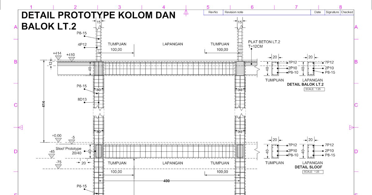 Detail Ukuran Kolom Rumah 2 Lantai Nomer 37