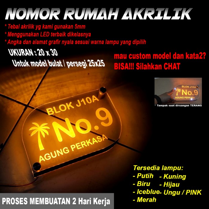 Detail Ukuran Nomor Rumah Akrilik Nomer 25