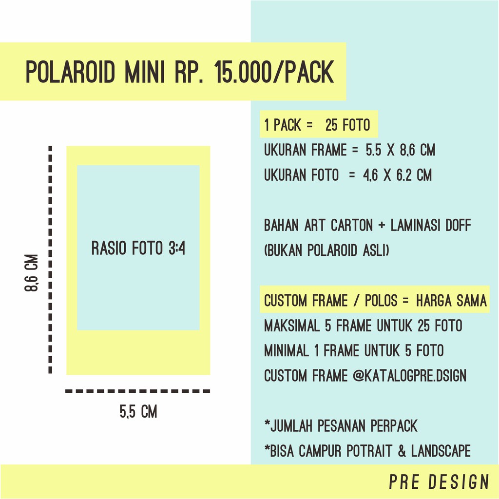 Ukuran Polaroid