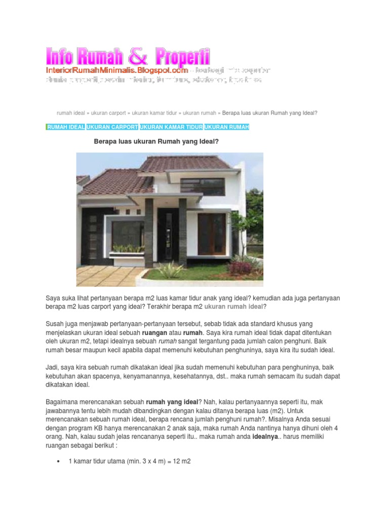 Detail Ukuran Rumah Ideal Nomer 25