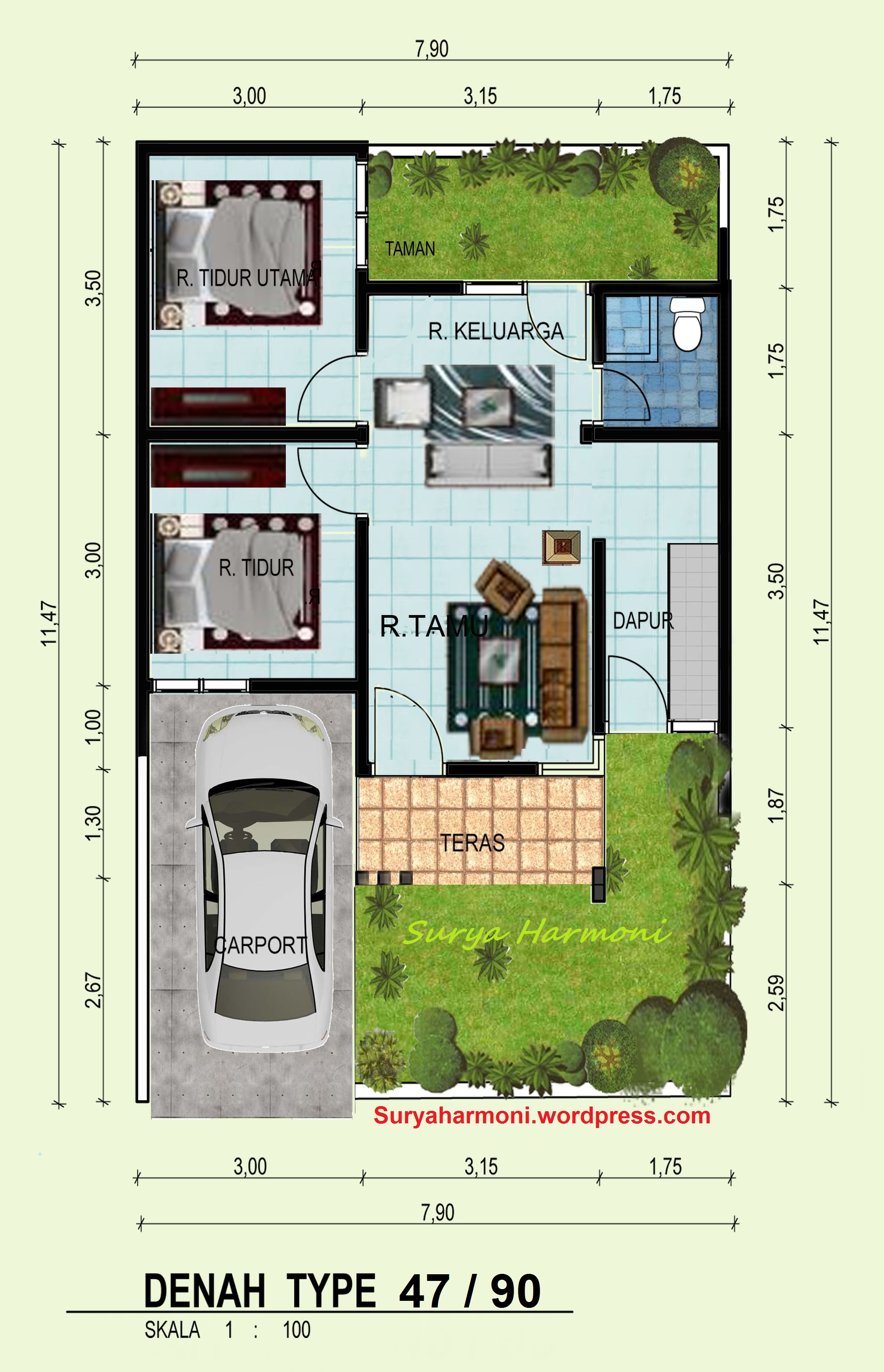 Detail Ukuran Rumah Type 48 Nomer 9