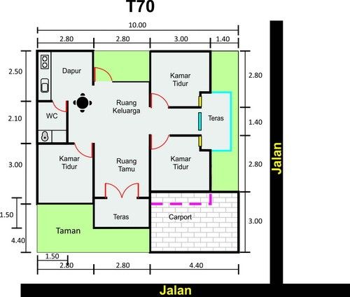 Detail Ukuran Rumah Type 70 Nomer 38