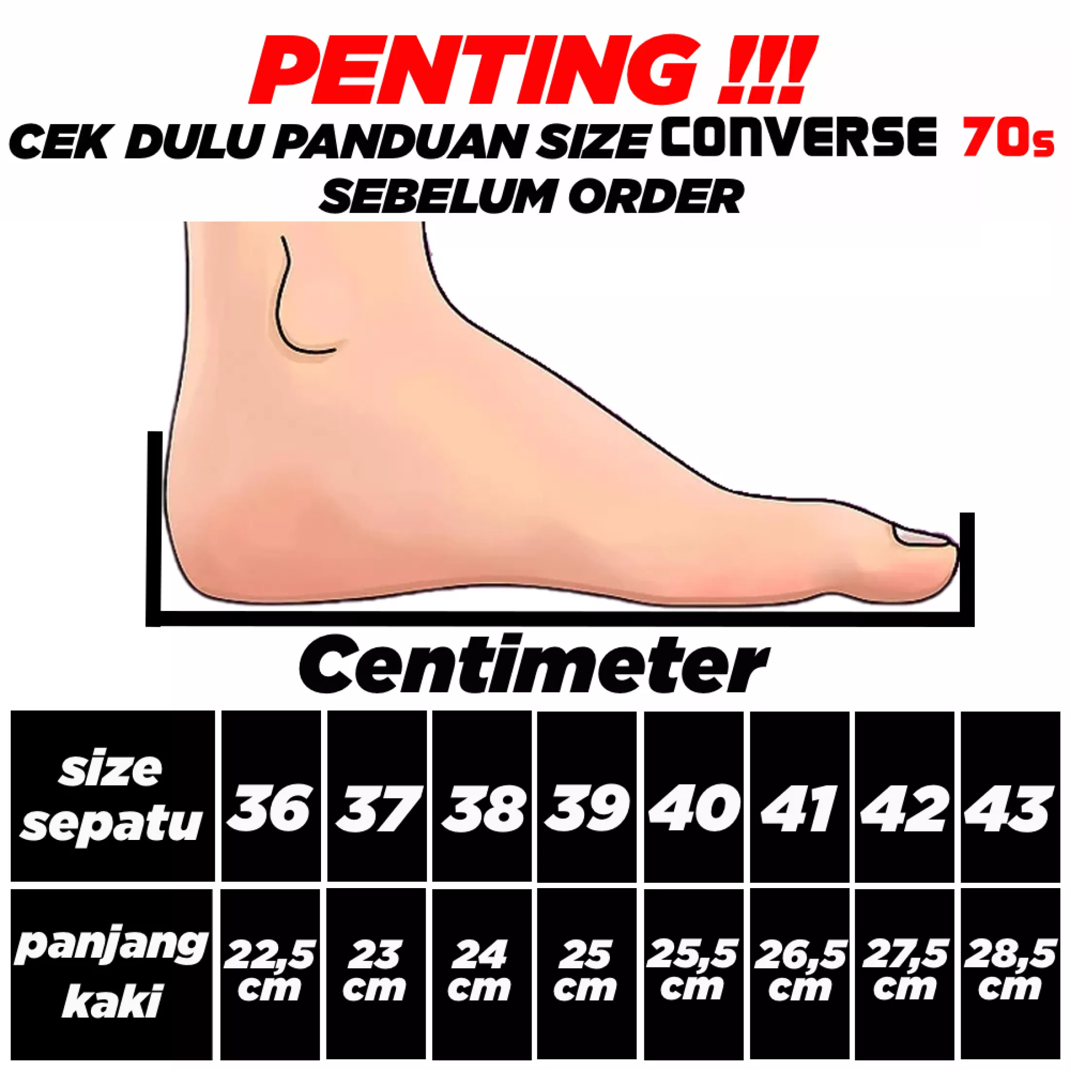 Detail Ukuran Sepatu Converse Nomer 16