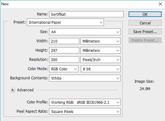 Detail Ukuran Sertifikat Di Photoshop Nomer 2