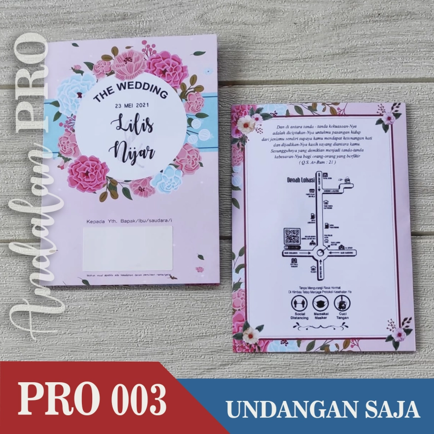 Detail Ukuran Undangan Pernikahan 1 Lembar Nomer 44