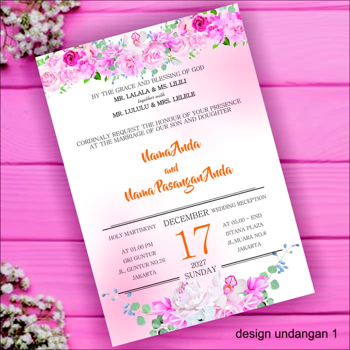 Detail Ukuran Undangan Pernikahan 1 Lembar Nomer 47