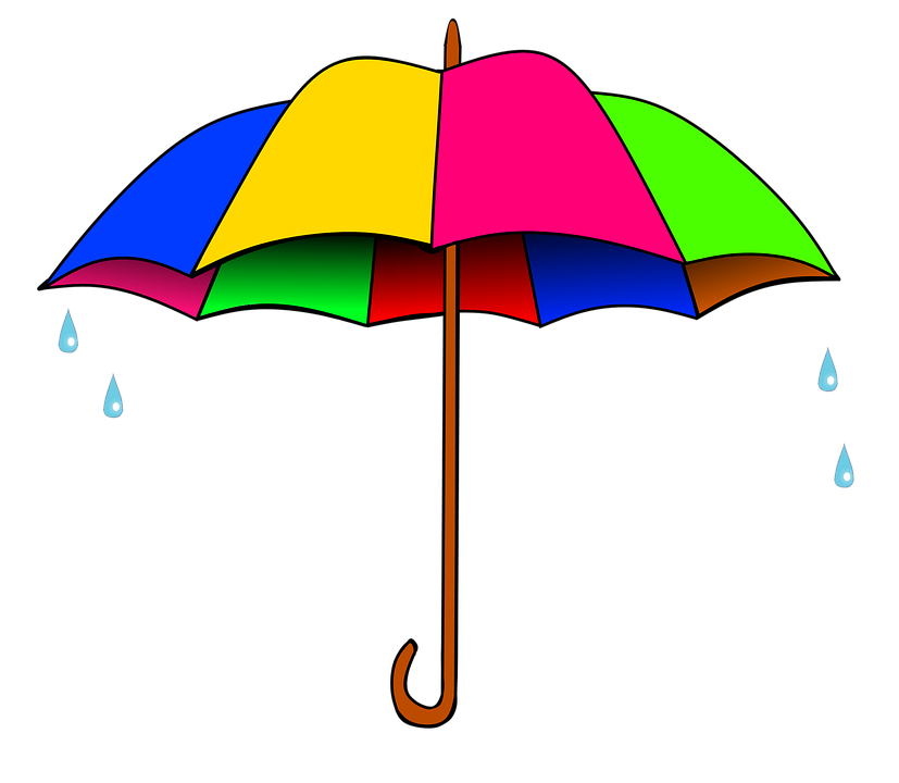 Detail Umbrella With Rain Clipart Nomer 12