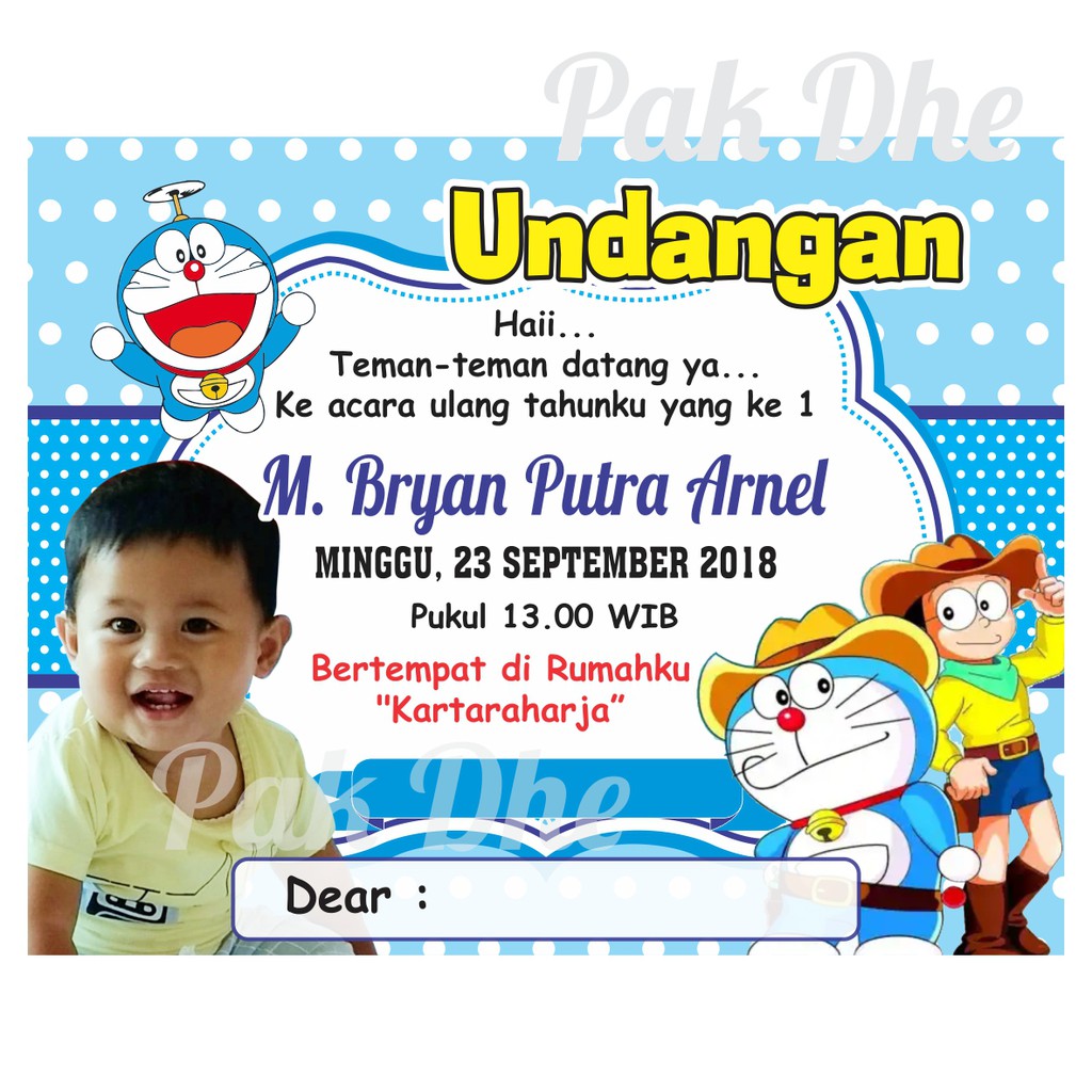Detail Undangan Anak Ulang Tahun Nomer 3