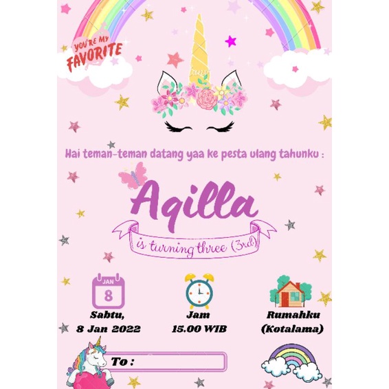 Detail Undangan Anak Ulang Tahun Nomer 38