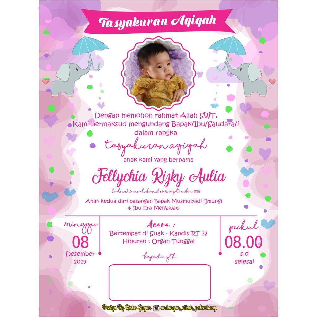 Detail Undangan Aqiqah Anak Nomer 9