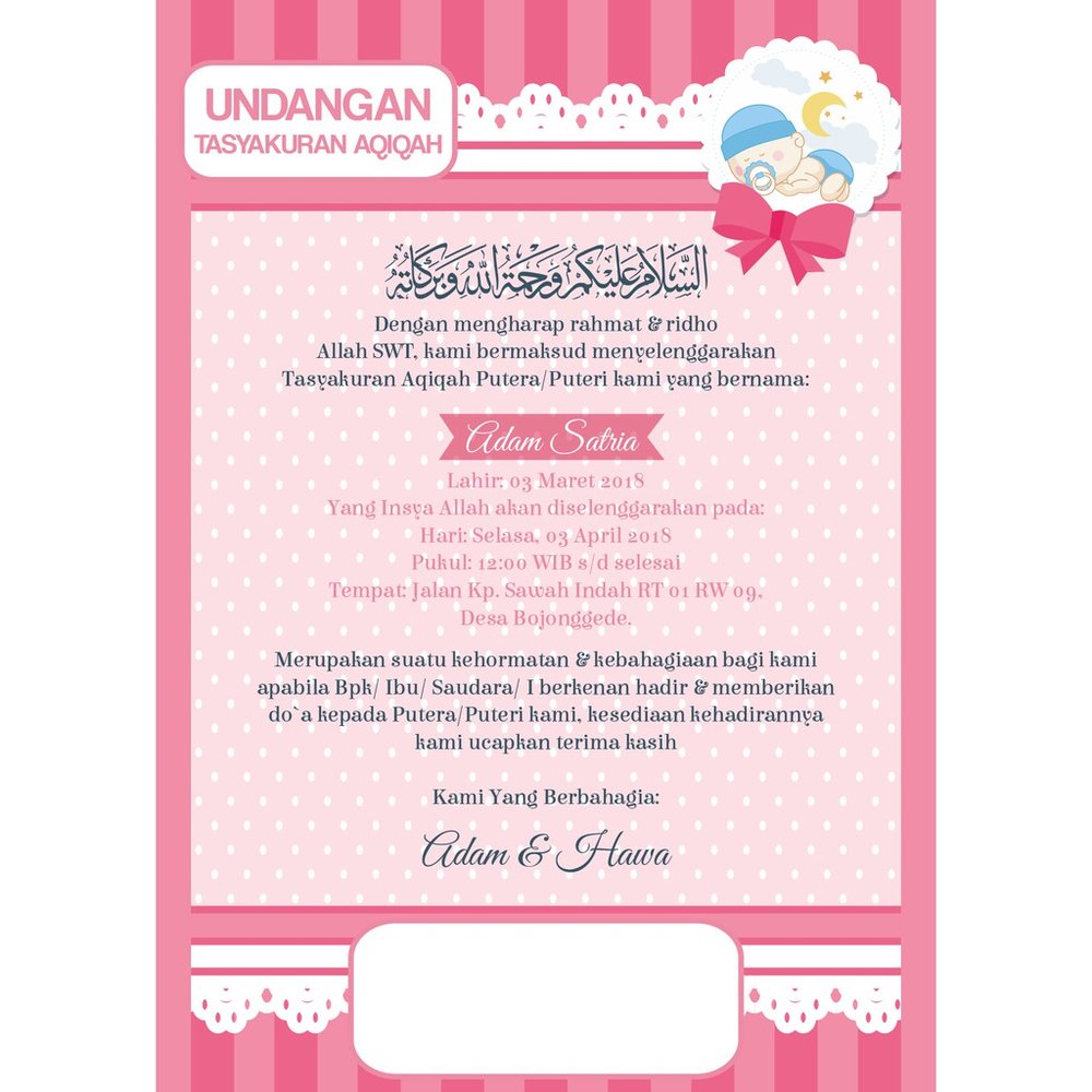 Detail Undangan Aqiqah Lucu Nomer 37