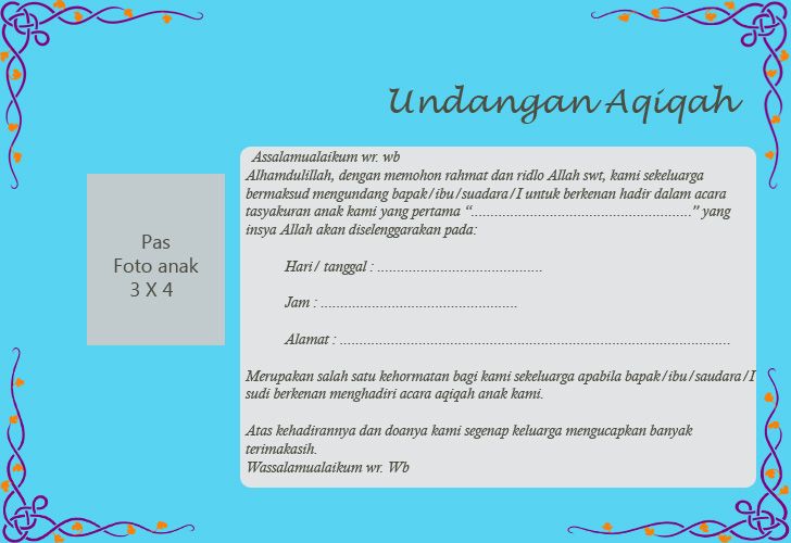 Undangan Aqiqah Yang Bisa Di Edit - KibrisPDR