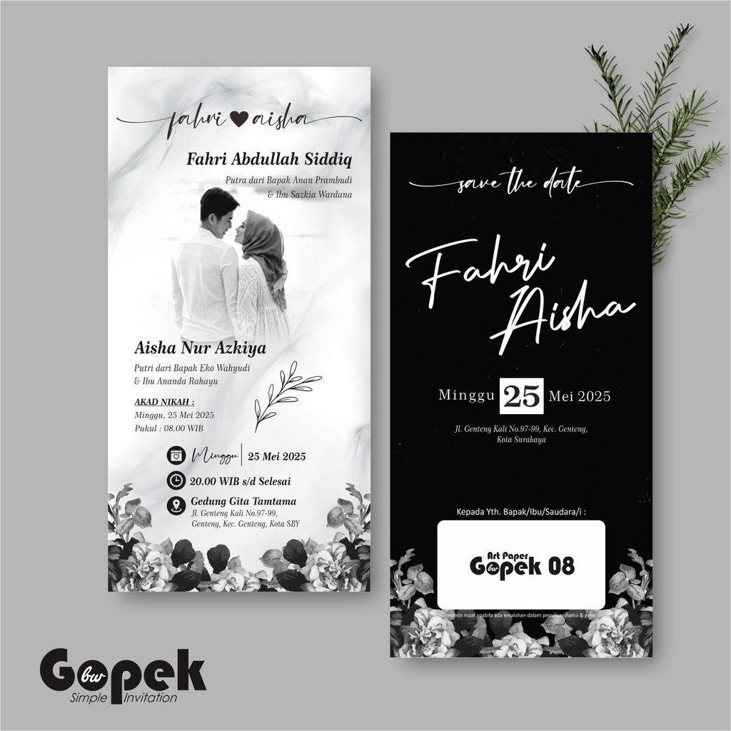 Undangan Hitam Putih Elegan - 52+ Koleksi Gambar